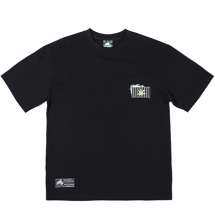 WEED FRIDAY BLACK COTTON T-SHIRT